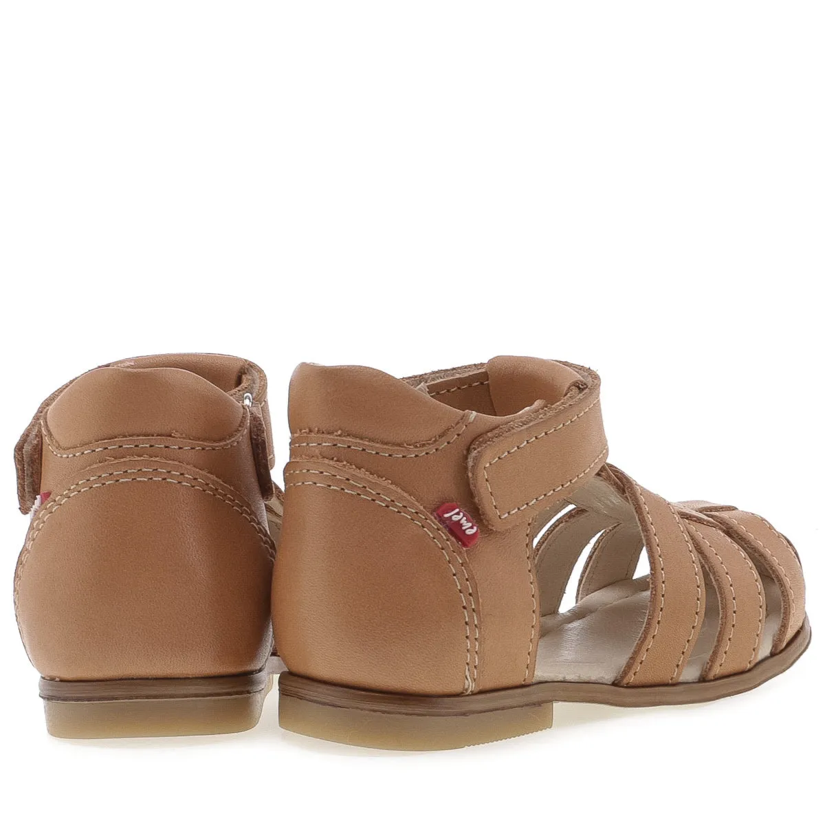 (1093-9) Emel cognac closed sandals