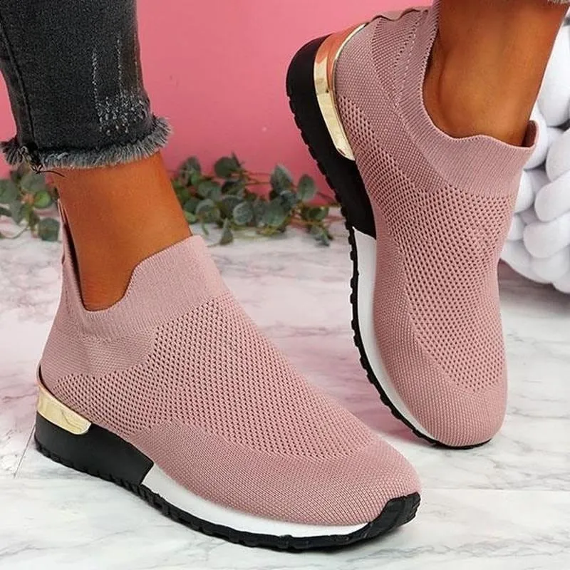 2022 Women Lightweight Knitted Slip-on Vulcanized Sneakers