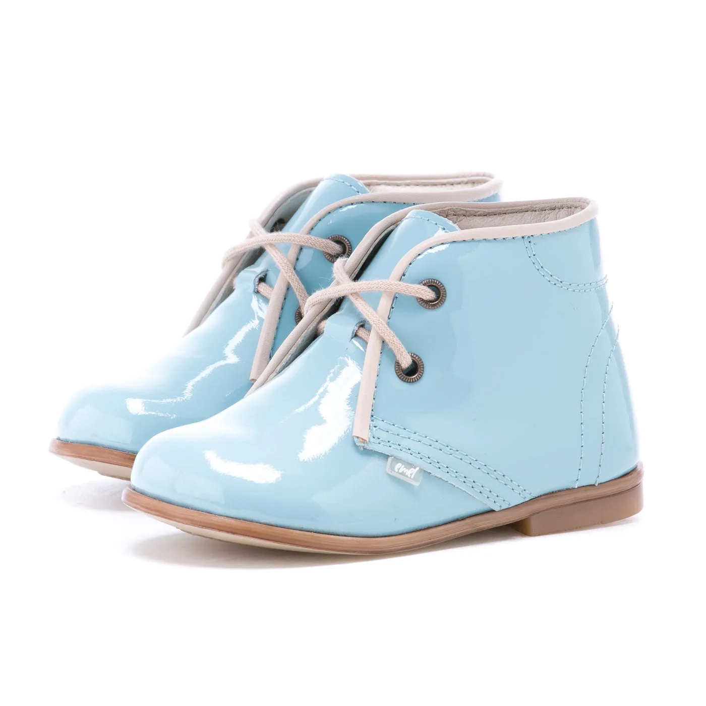 (2393-11) Blue Patent Leather Lace Up Shoes