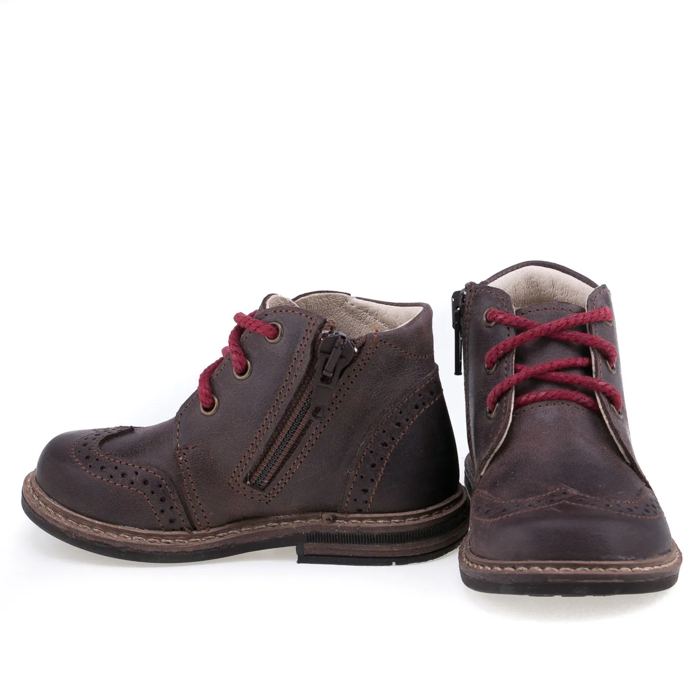 (2689-K1) Brown Lace Up Winter Boots brogue