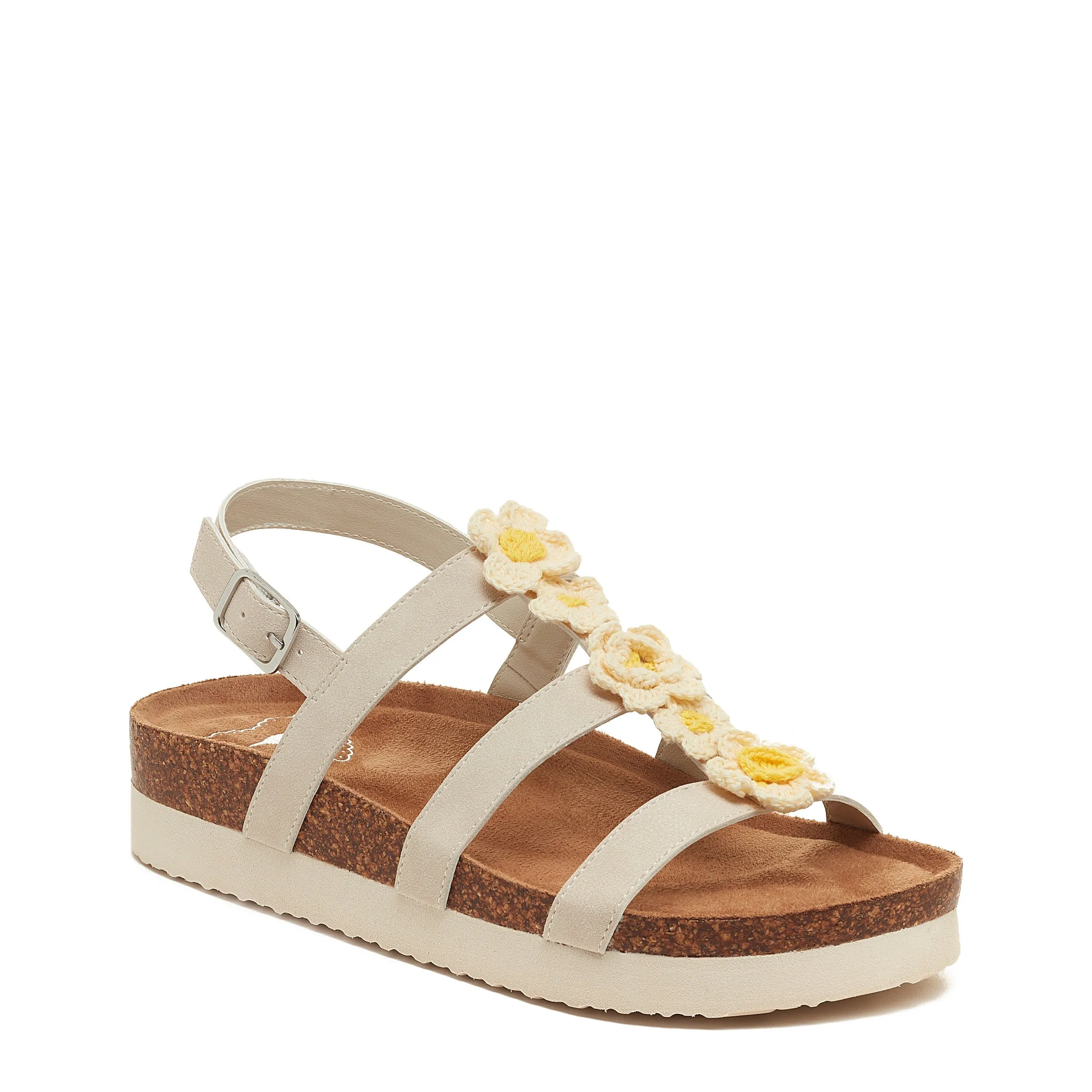 Abuzz Cream Buckle Strap Sandals