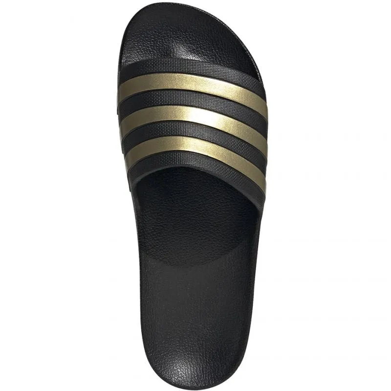 Adidas Mens Adilette Aqua Slippers - Black/Gold