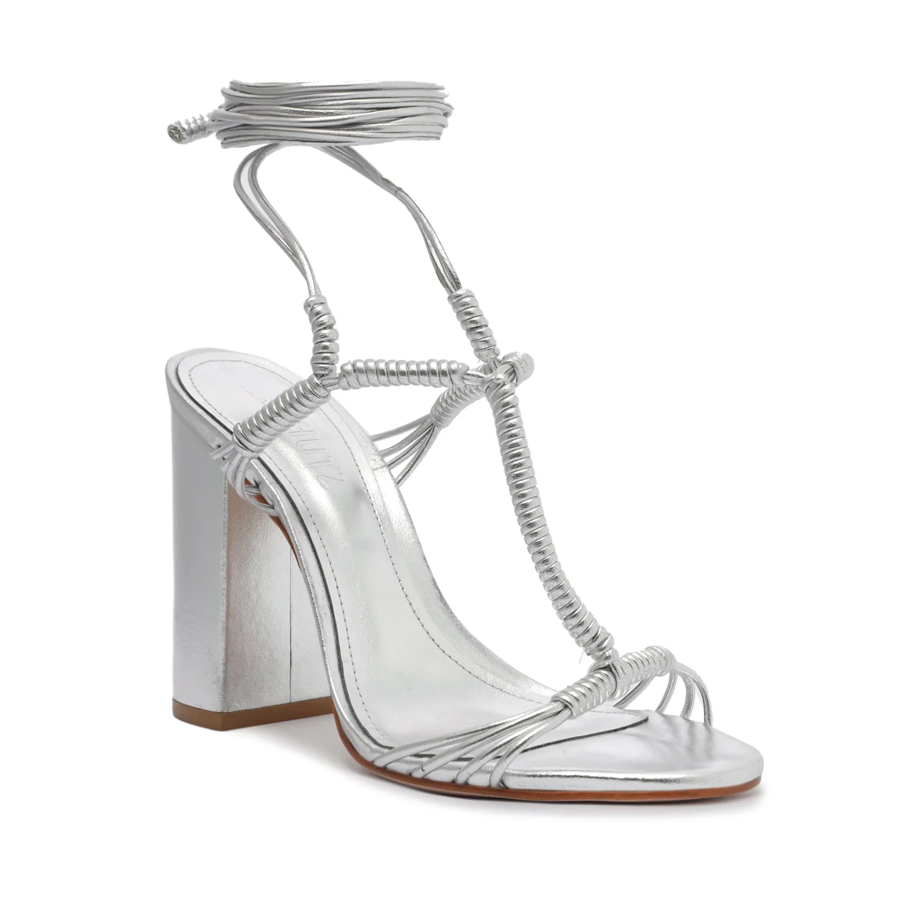 Amunet Block Metallic Leather Sandal