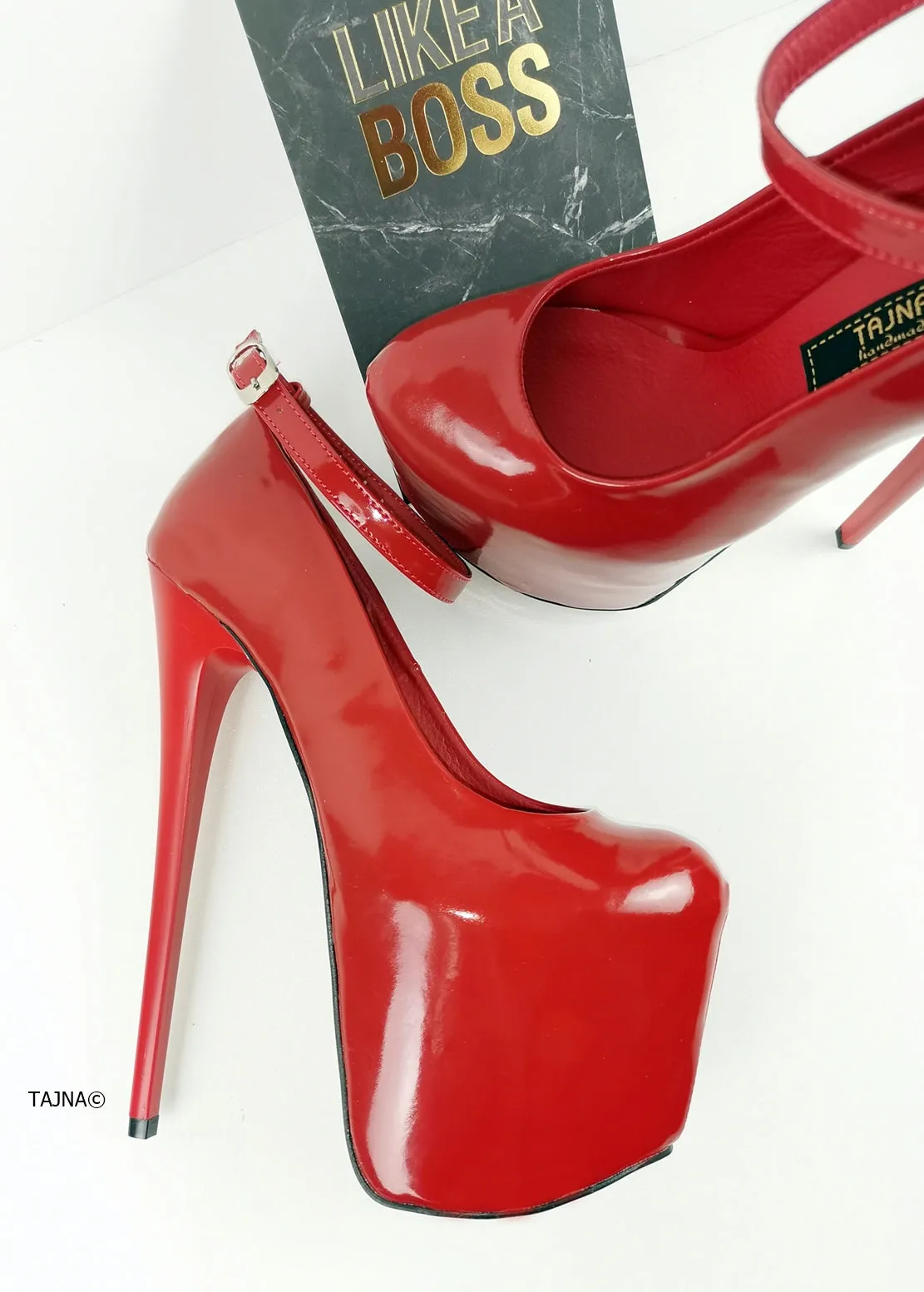 Ankle Strap Red Patent High Heels