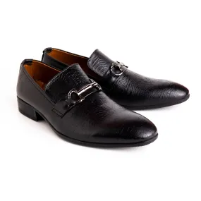 Black Buckled Leather Shoes