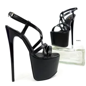 Black Matte High Heel Sandals