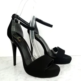 Black Suede 5.11 inches Heel Sandals