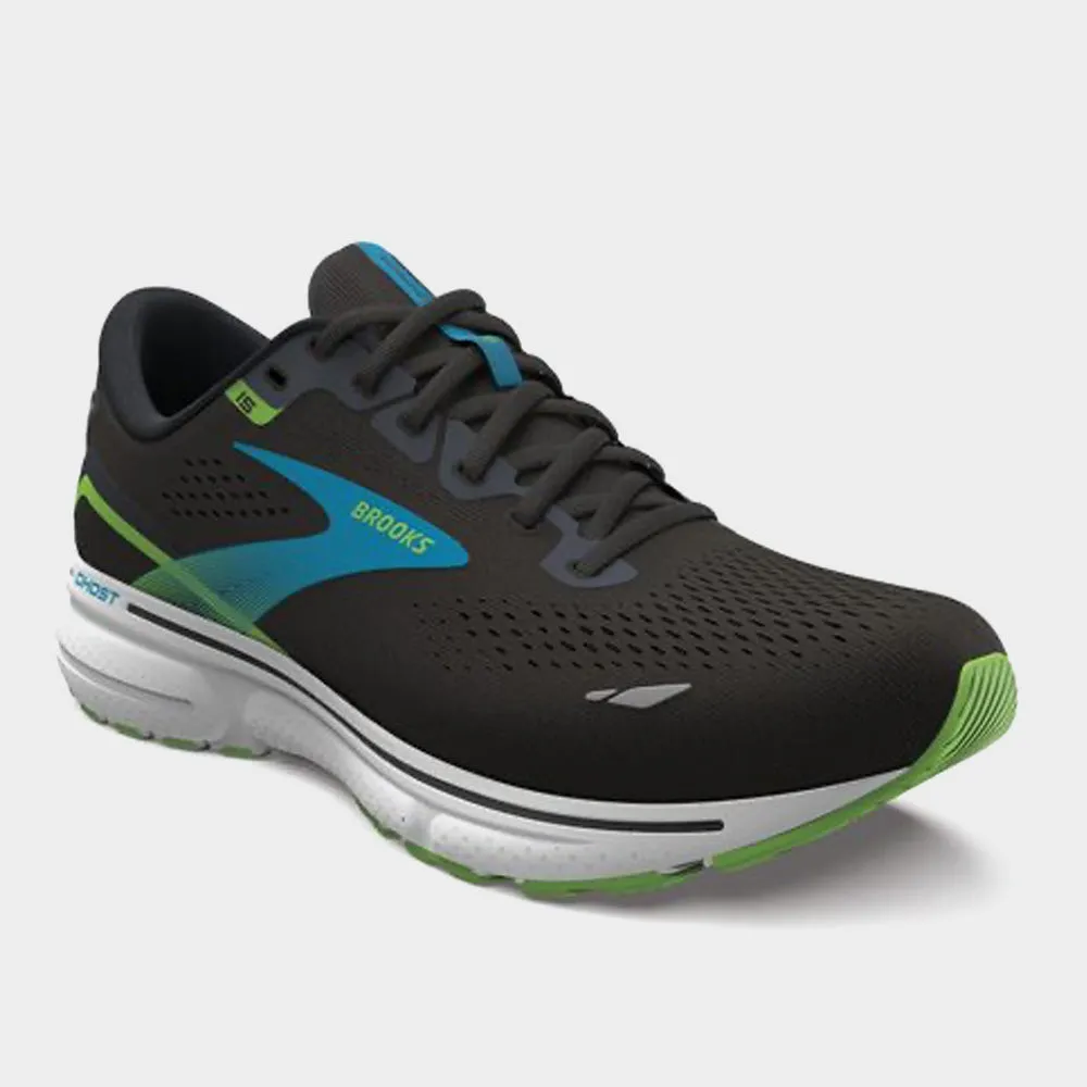 Brooks Mens Ghost 15 Performance Running Black Blue _ 180754 _ Black