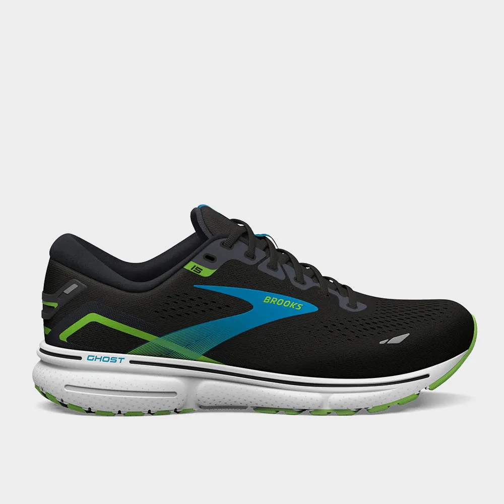 Brooks Mens Ghost 15 Performance Running Black Blue _ 180754 _ Black