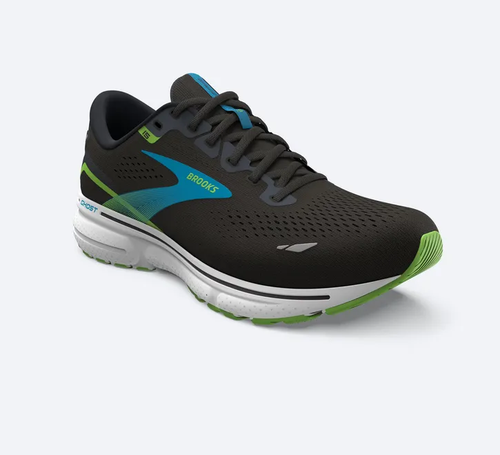 Brooks men's running shoe Ghost 15 1103931D006 black-ocean blue-green