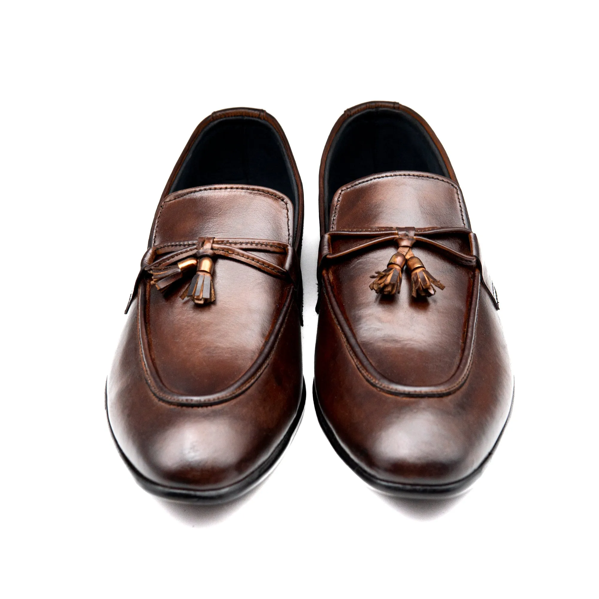 Brown Crossed Laced Tussle Executive Men Shoes