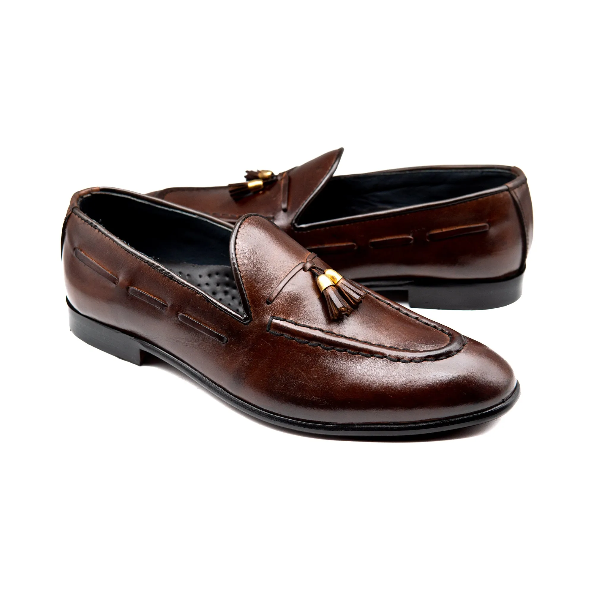 Brown Dual Tussle Executive Leather Shoes