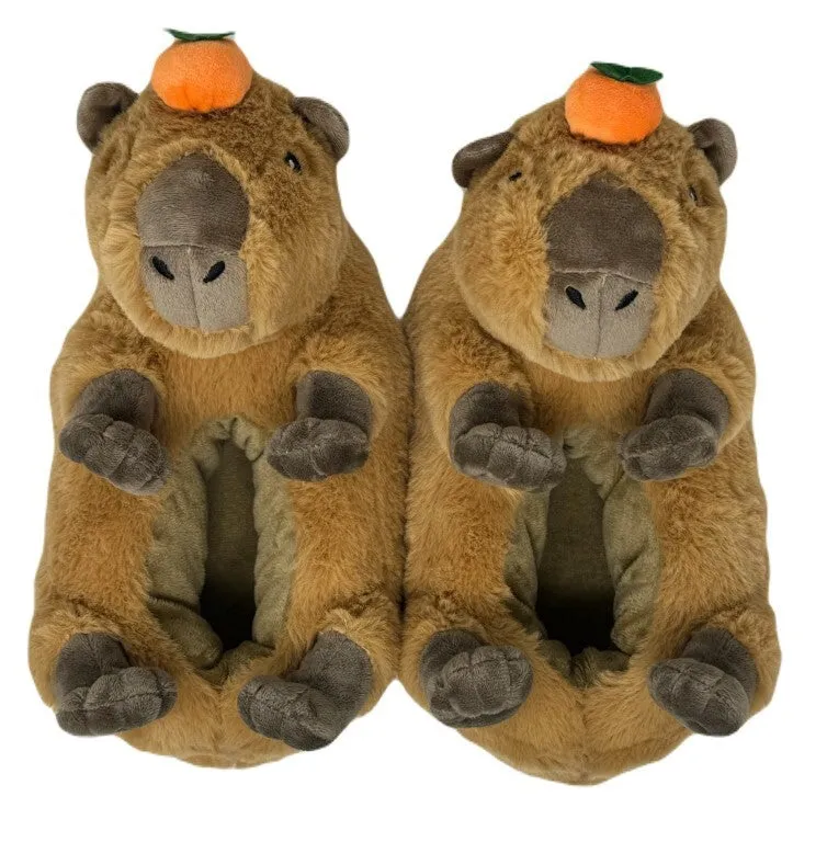 Capybara Fuzzy Slippers