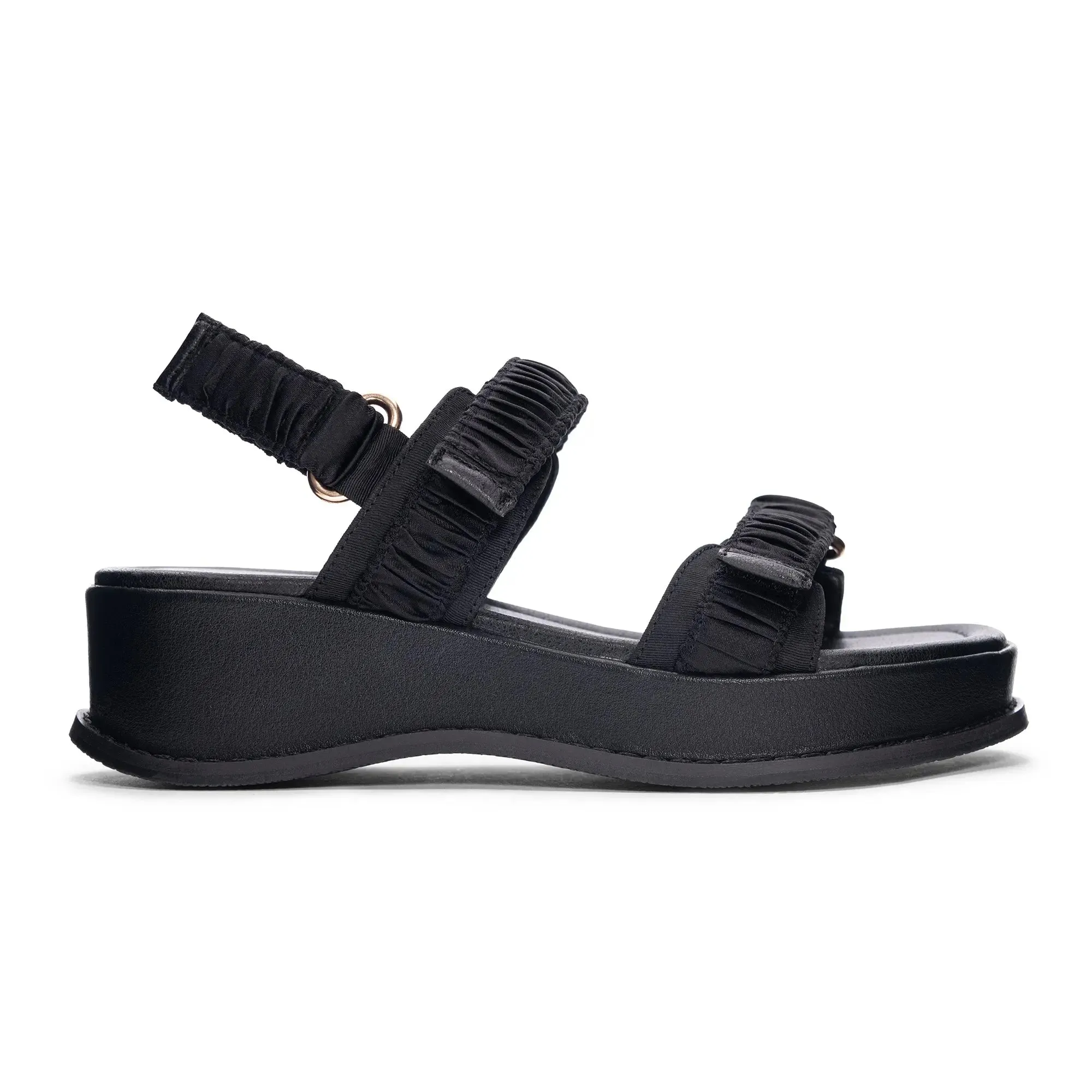 Cashy Sandal in Black Satin