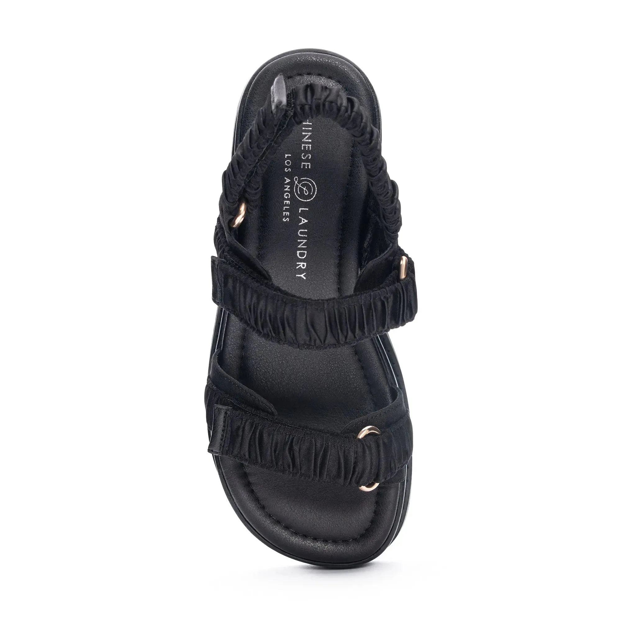 Cashy Sandal in Black Satin