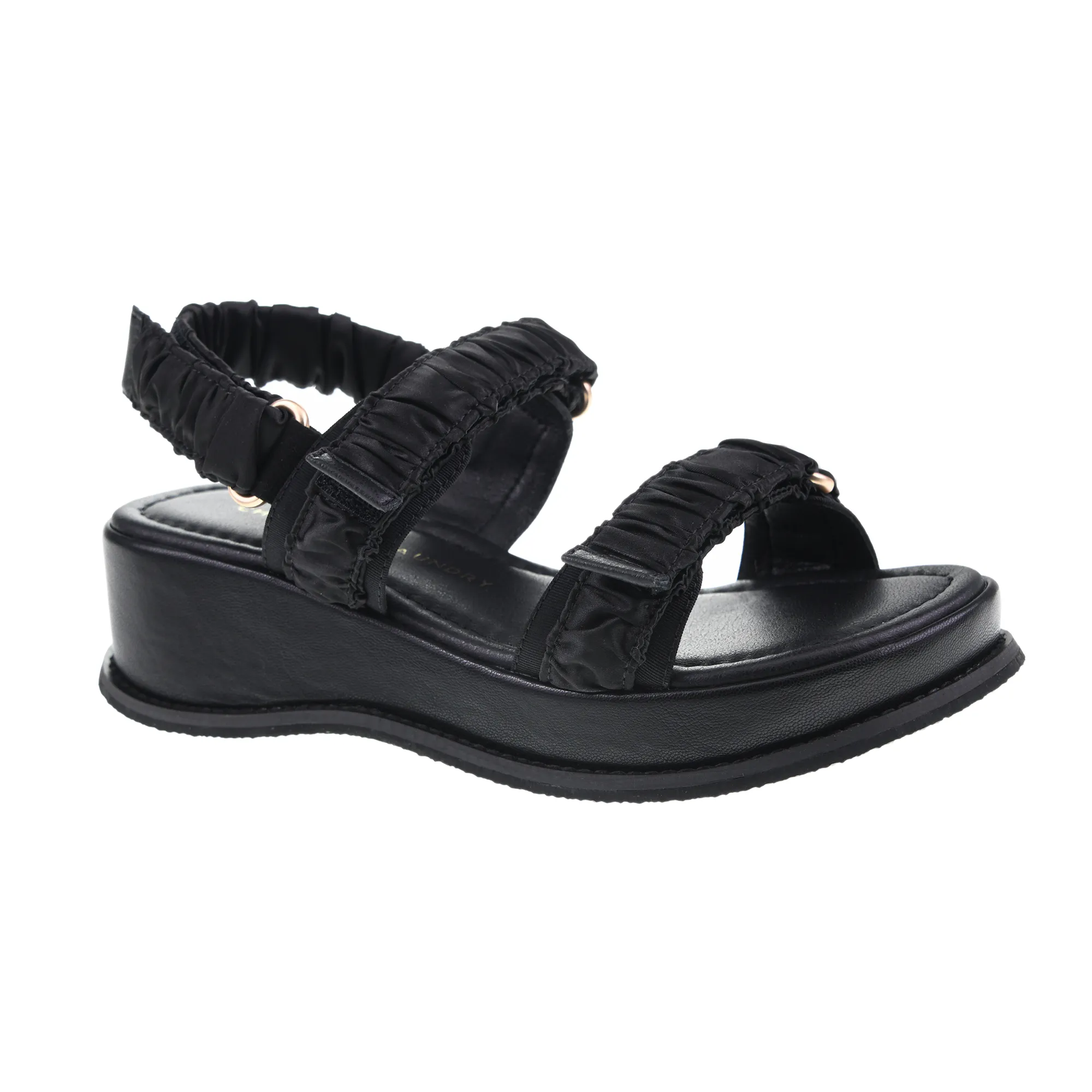 Cashy Sandal in Black Satin