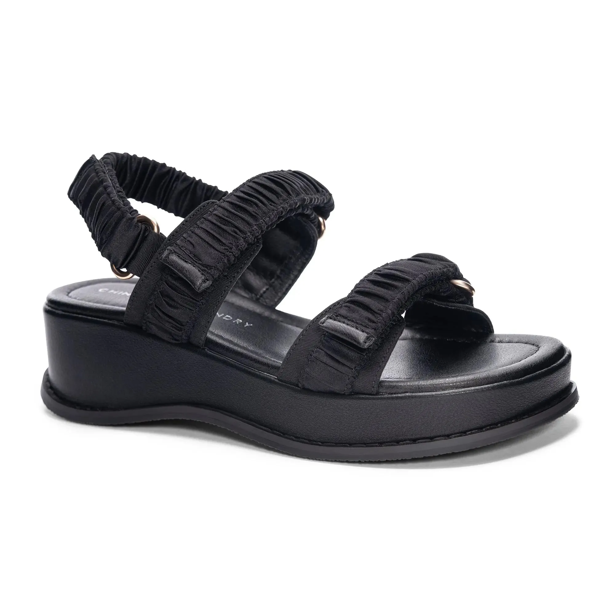 Cashy Sandal in Black Satin