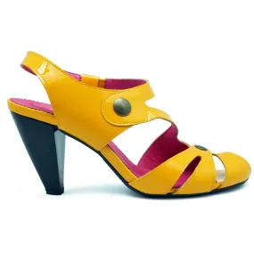 Chardonnay - Mustard Yellow Patent open toe- LAST PARS 38, 39 AND 41!