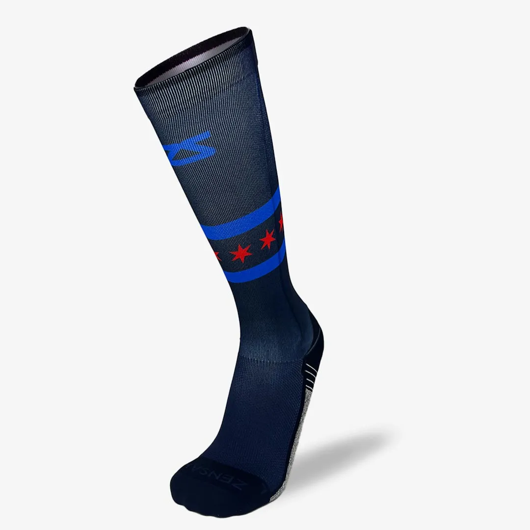 Chicago Flag Compression Socks (Knee-High)