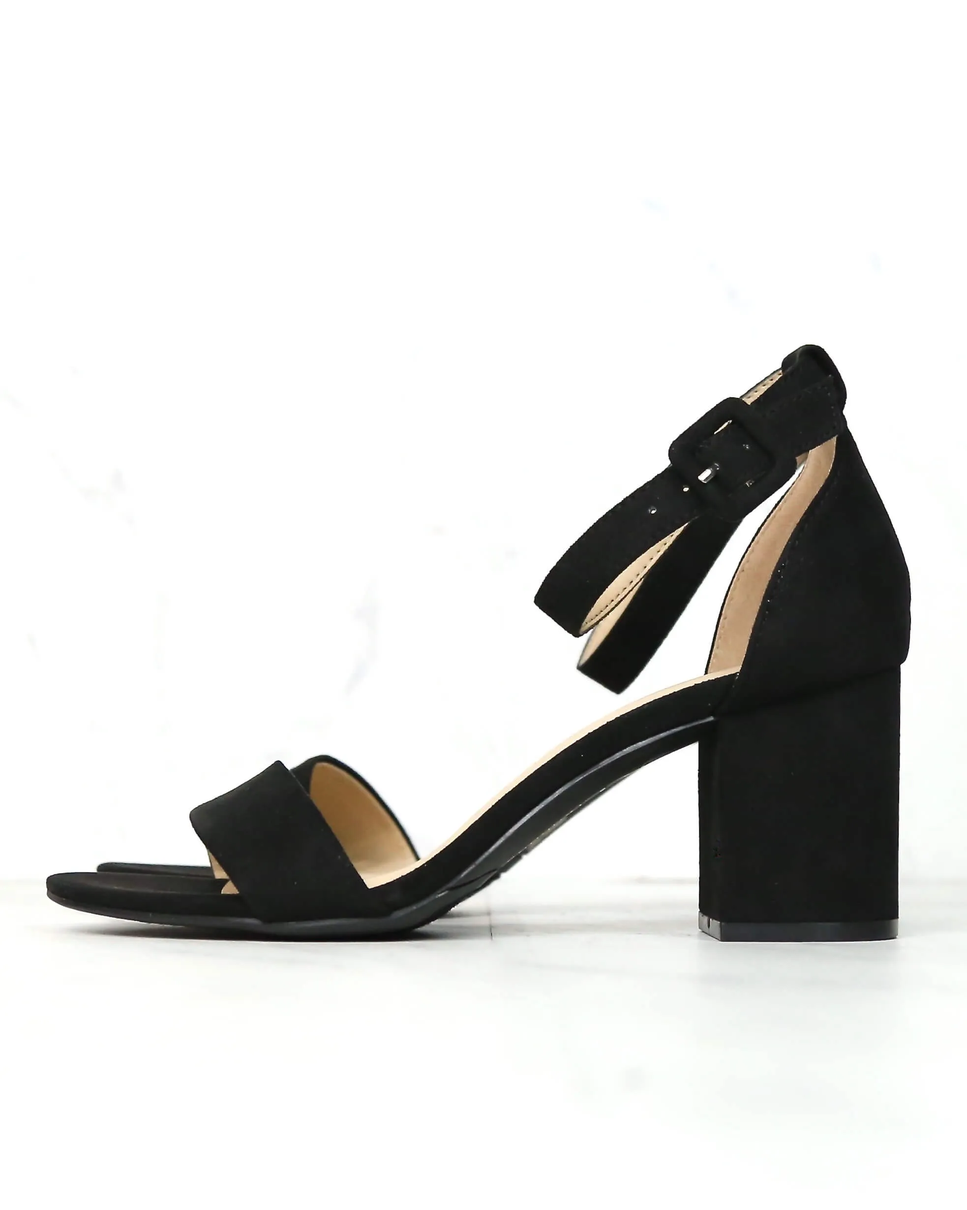 Chinese Laundry - Jody Suede Ankle Strap Heels - Black