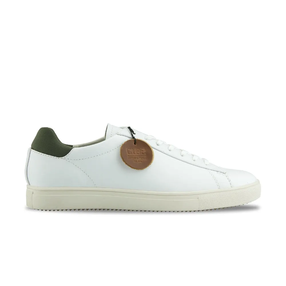 Clae Bradley White Leather Green