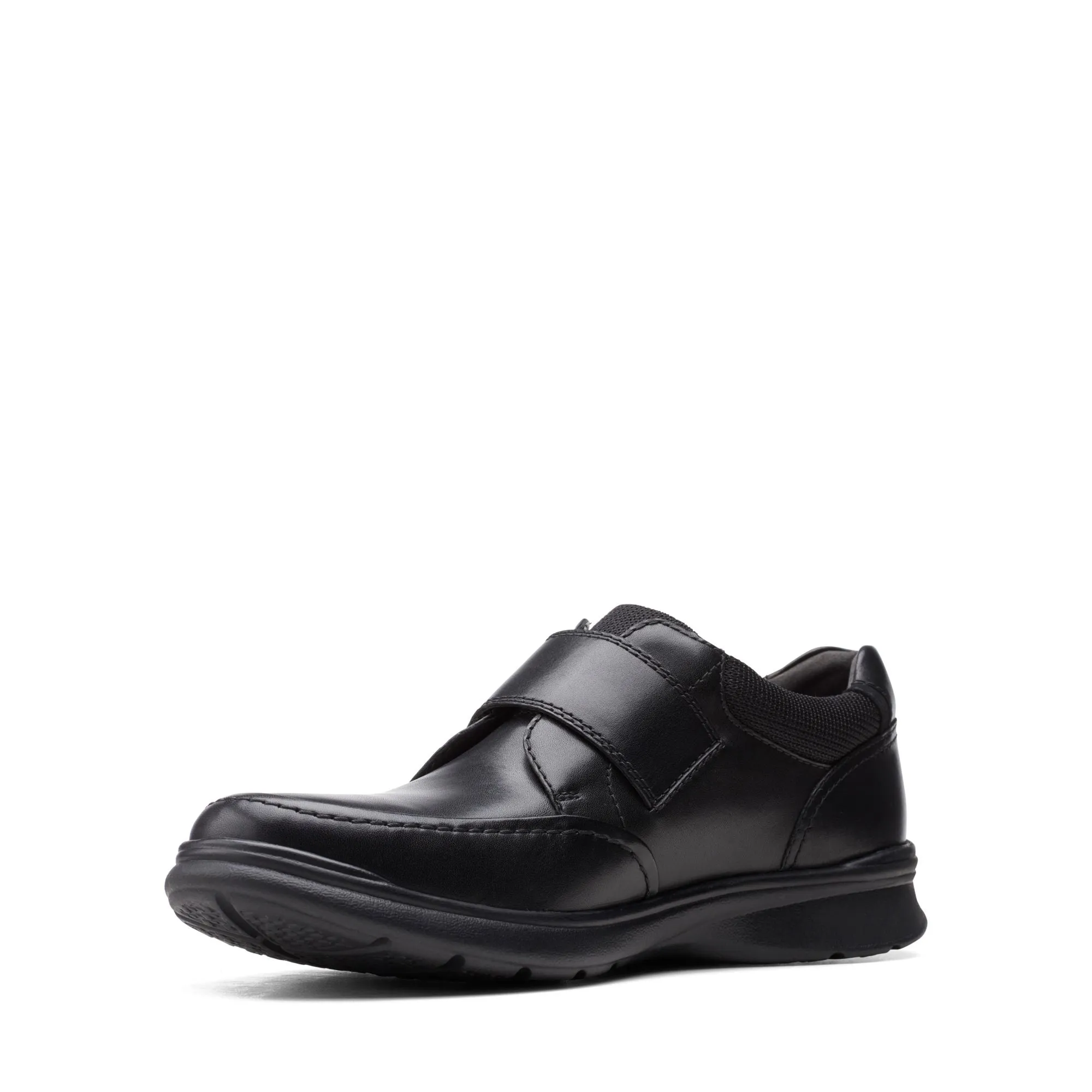 Clarks Cotrell Strap Black Smooth Leather - Wide Width