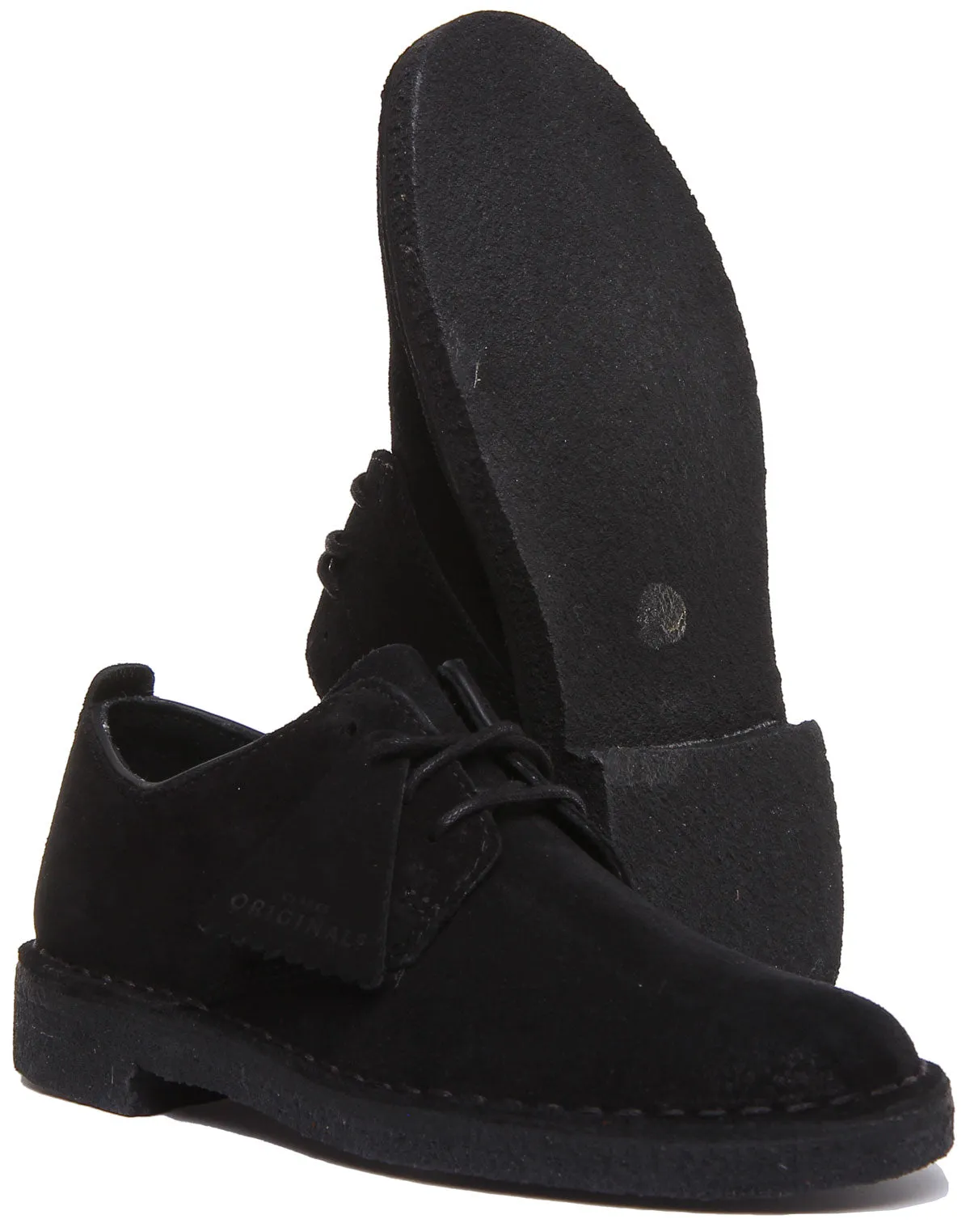 Clarks Originals Desert London In Black Suede