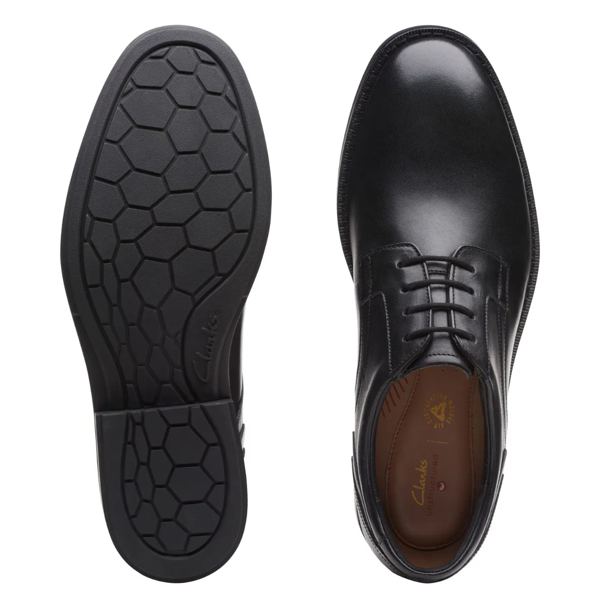 Clarks Un Hugh Lace Black Leather