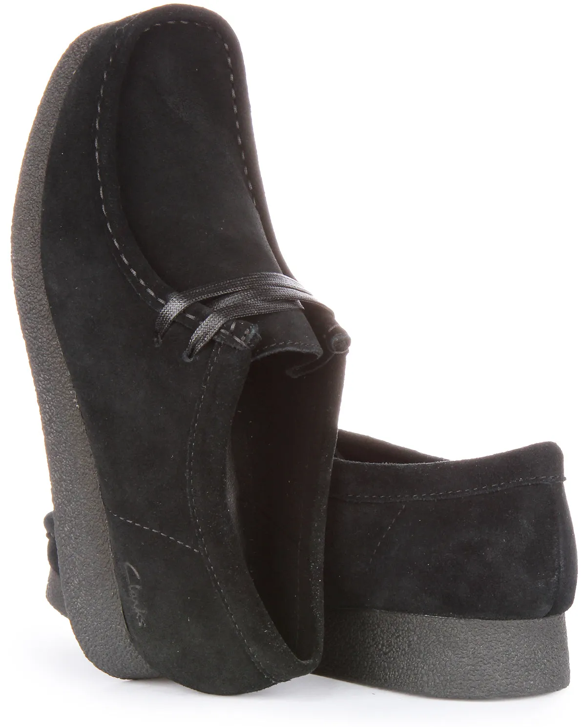 Clarks Wallabee Evo shoe In Black Suede For Women