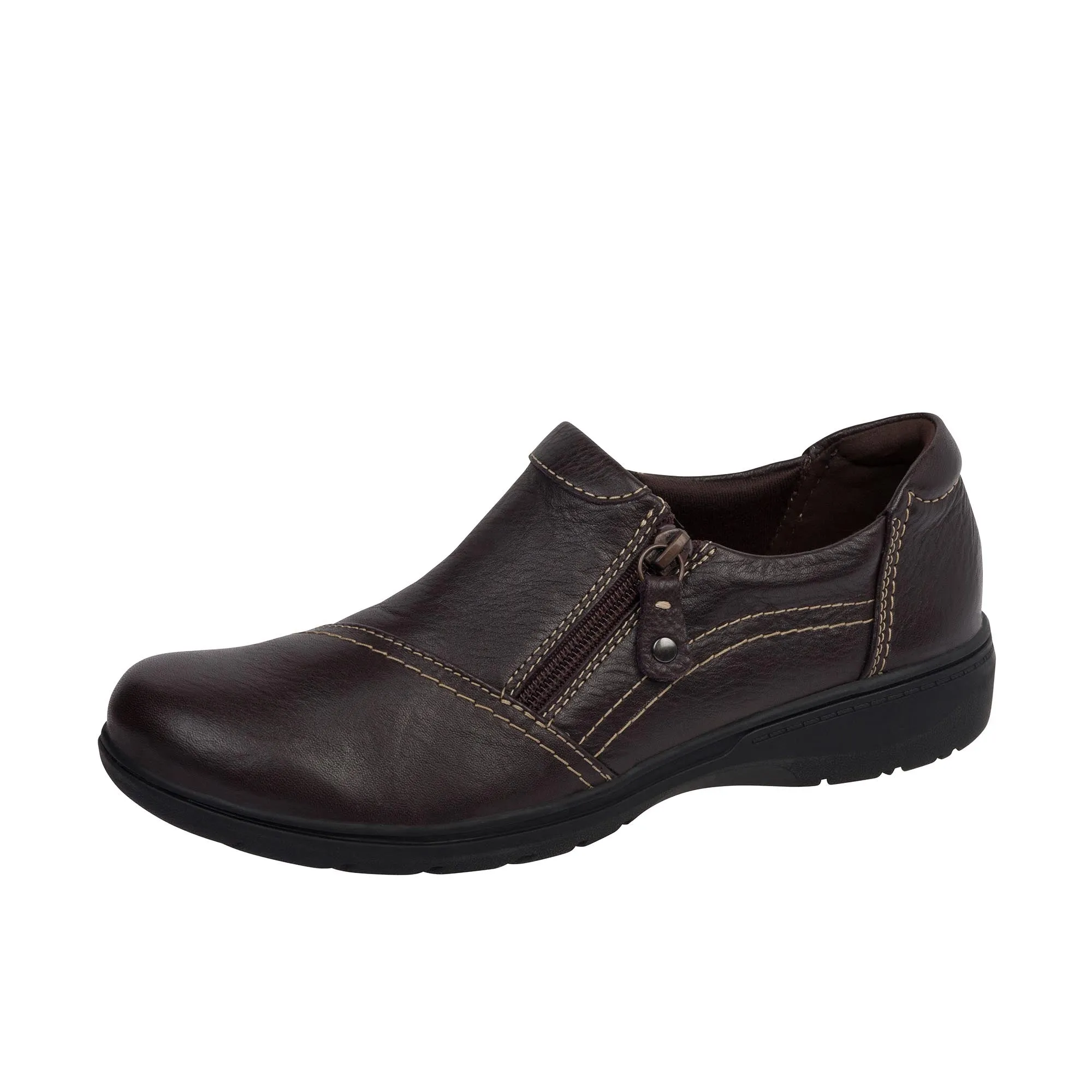 Clarks Womens Carleigh Ray Dark Brown Leather