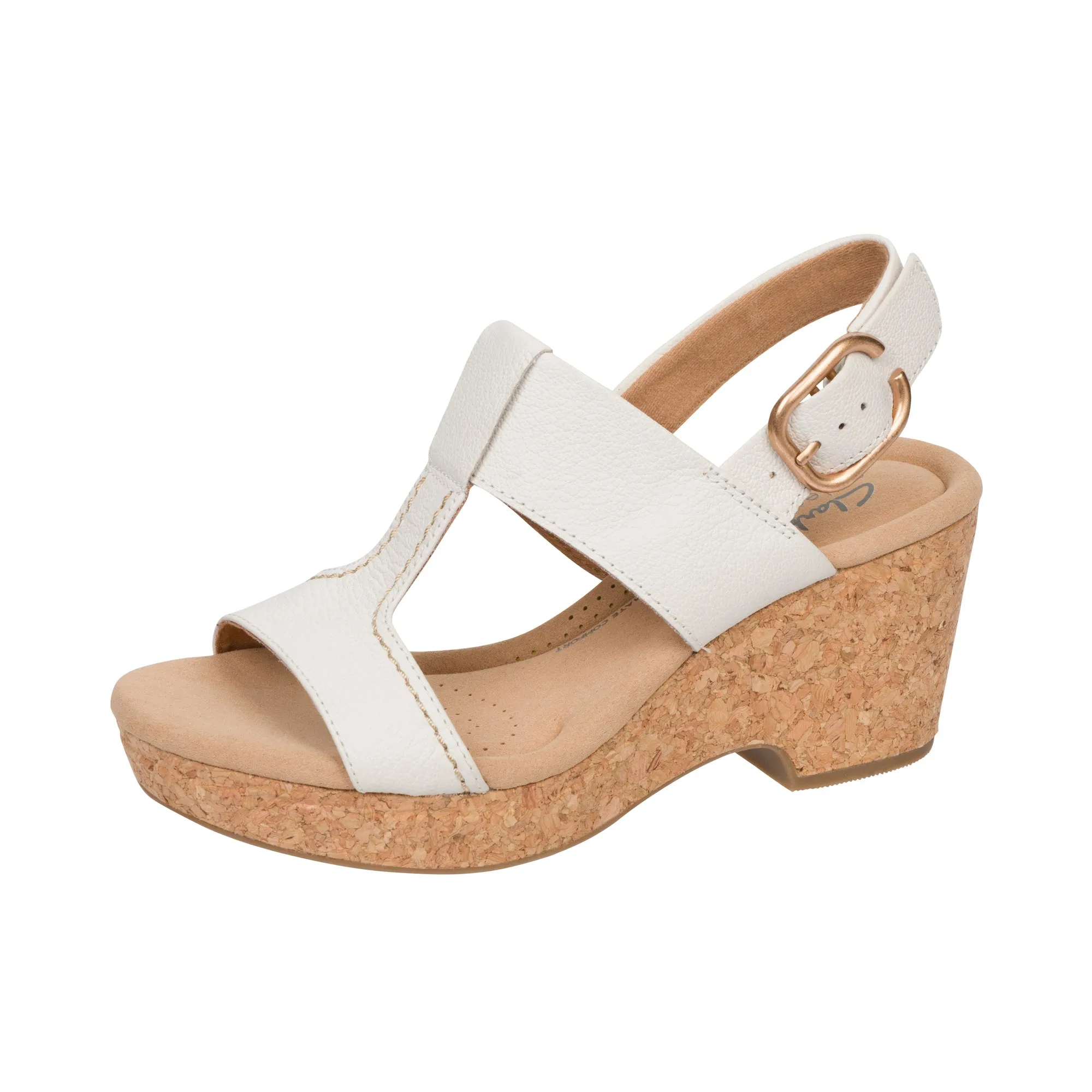 Clarks Womens Giselle Style Off White Leather