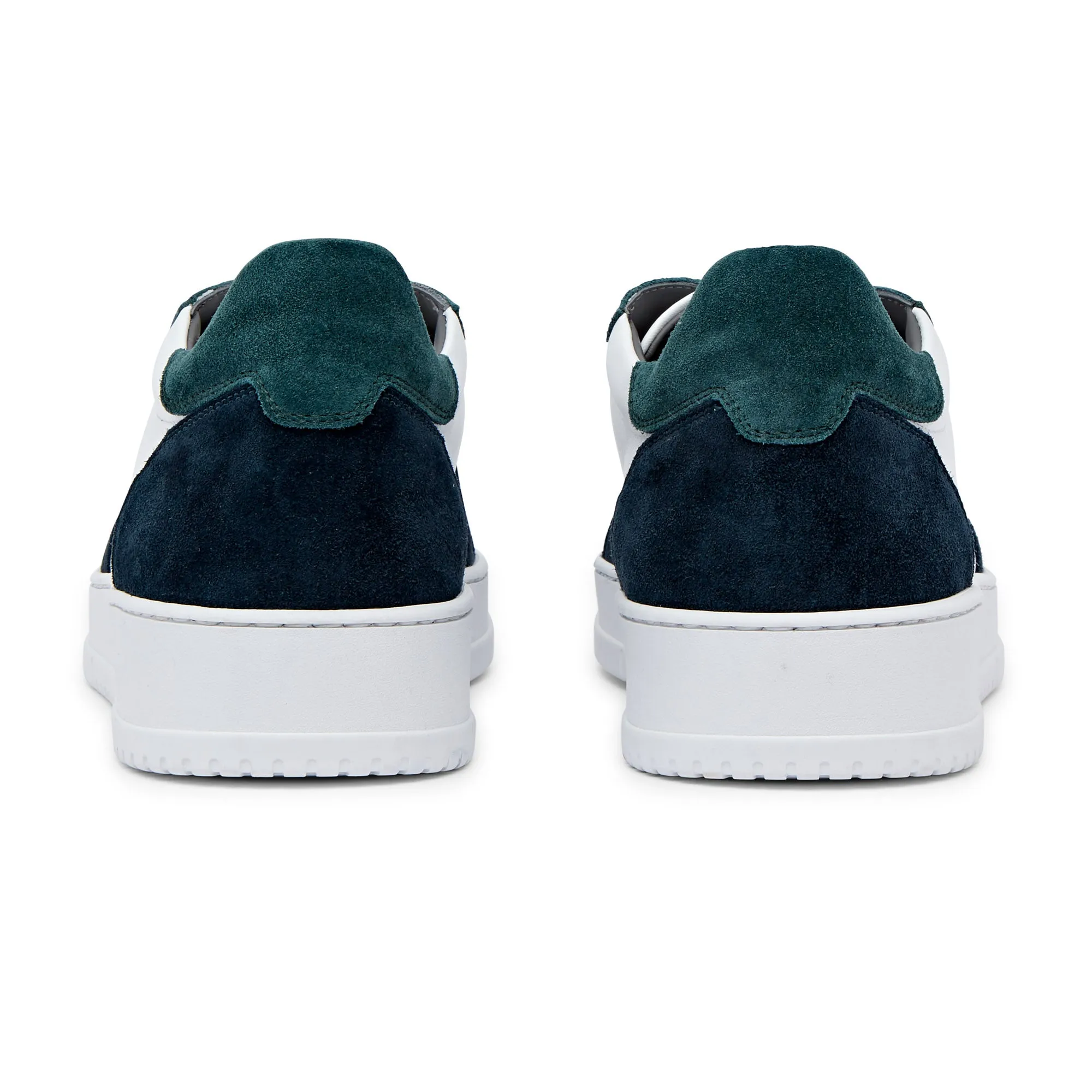 Corneliani Low Top Basket Sneaker (White & Teal)