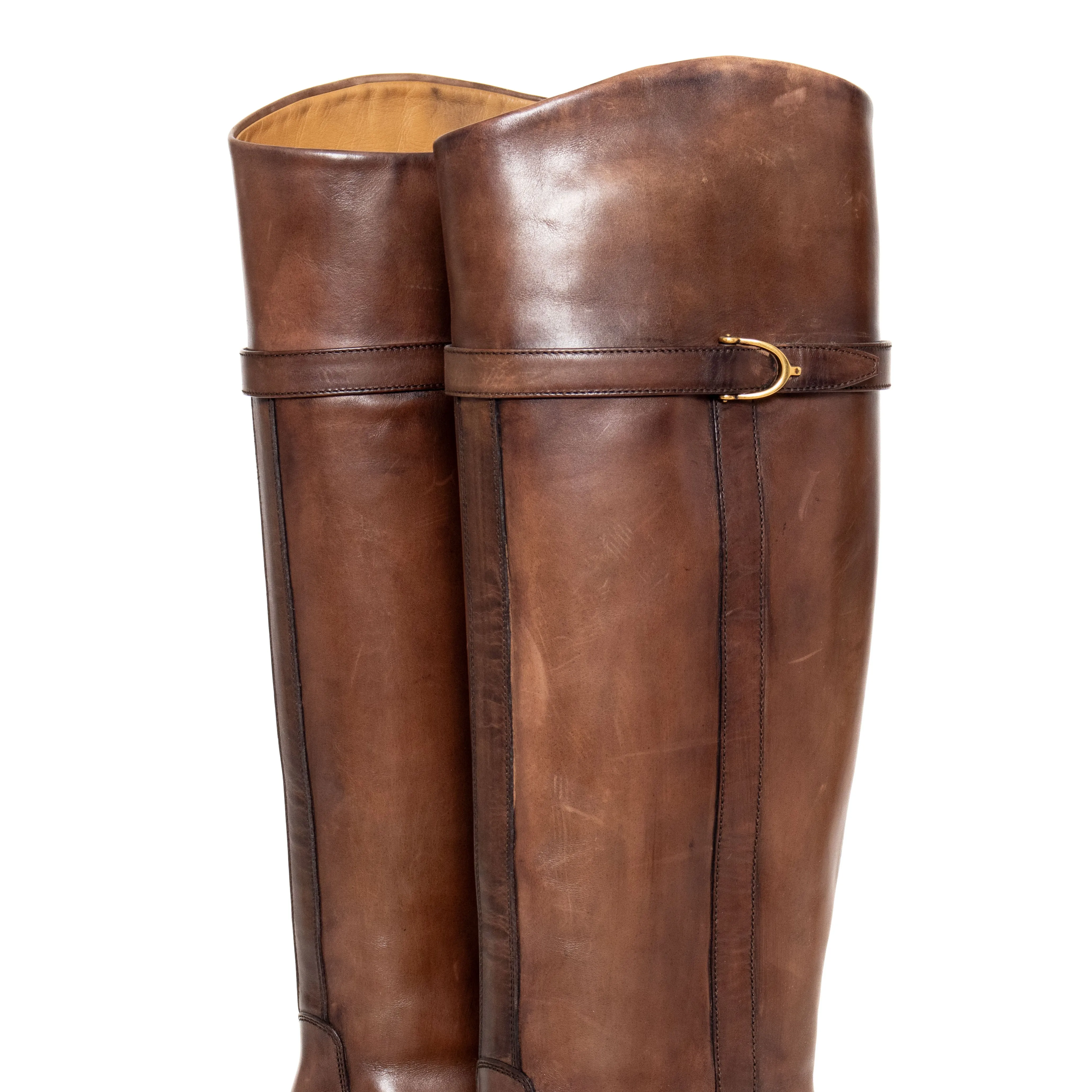 Dark Brown Leather Riding Boots 37