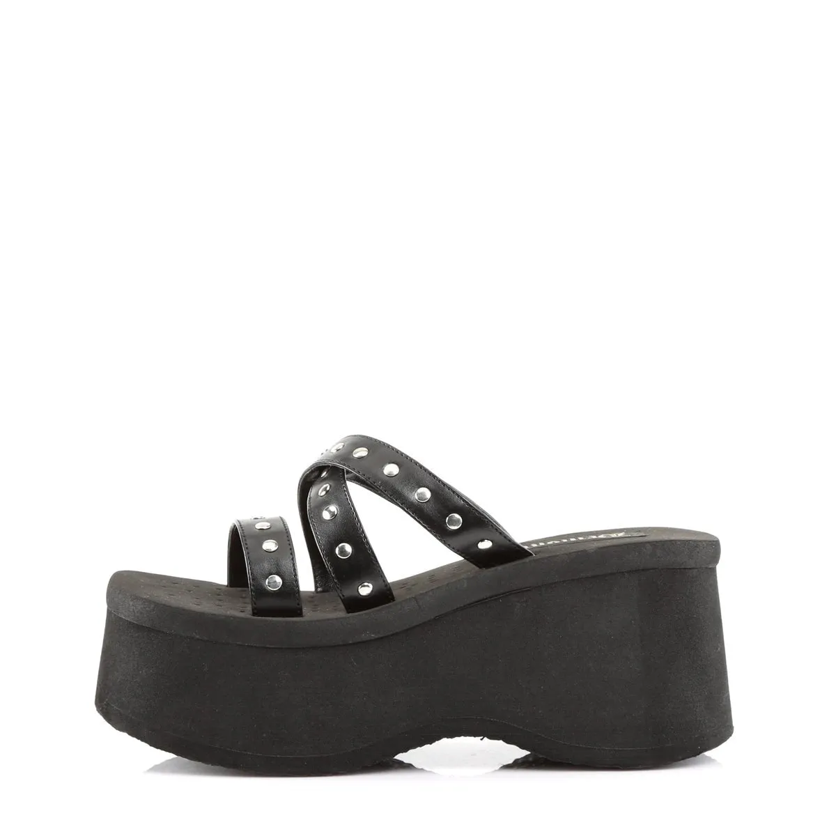 Demonia FUNN-19 | Black Vegan Leather Sandals