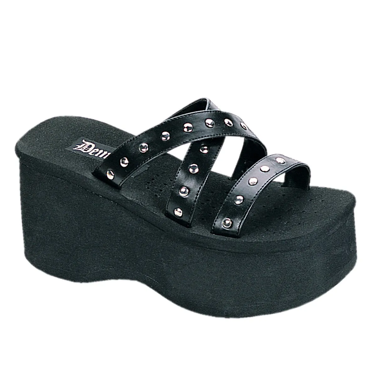 Demonia FUNN-19 | Black Vegan Leather Sandals