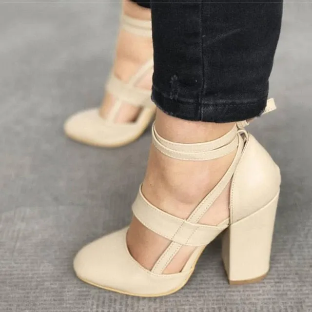 GLSR Chaussures Gladiator Summer Thick Heels