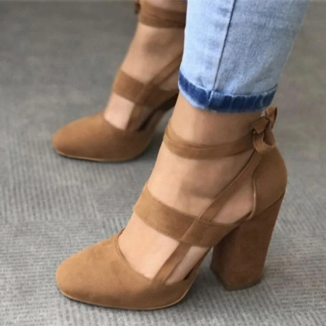 GLSR Chaussures Gladiator Summer Thick Heels