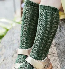 Green Long Lace Socks