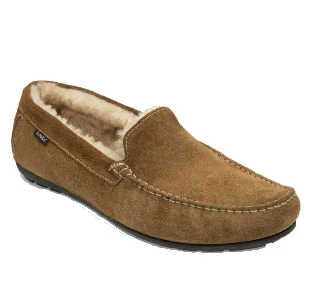 Guards Fur Lined Apron Slipper - Tan Suede