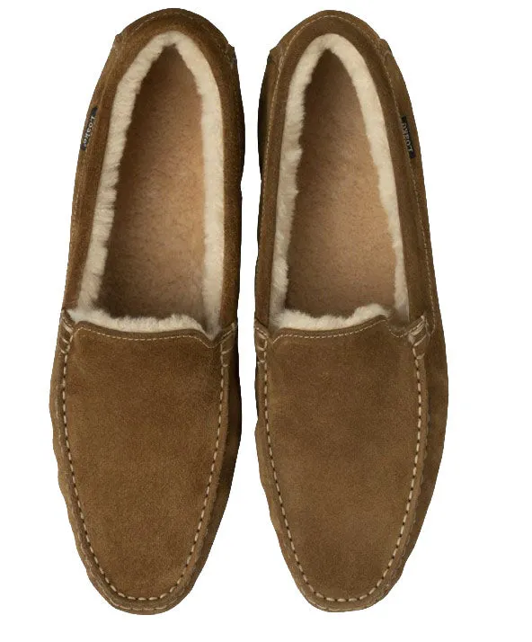 Guards Fur Lined Apron Slipper - Tan Suede