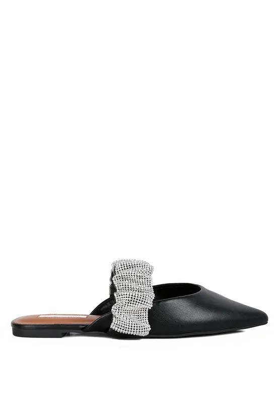 Hannah Diamante Strap Flat Mules