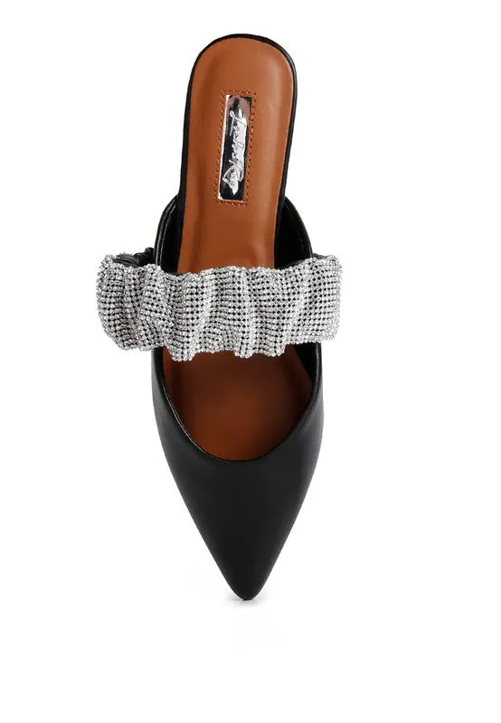 Hannah Diamante Strap Flat Mules