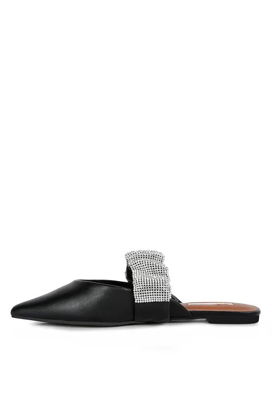 Hannah Diamante Strap Flat Mules