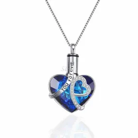 Heart-Shaped Crystal Urn Necklace