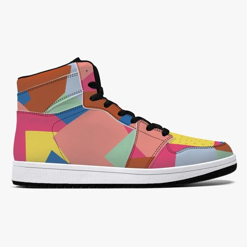 High-Top Leather Sneakers - Color