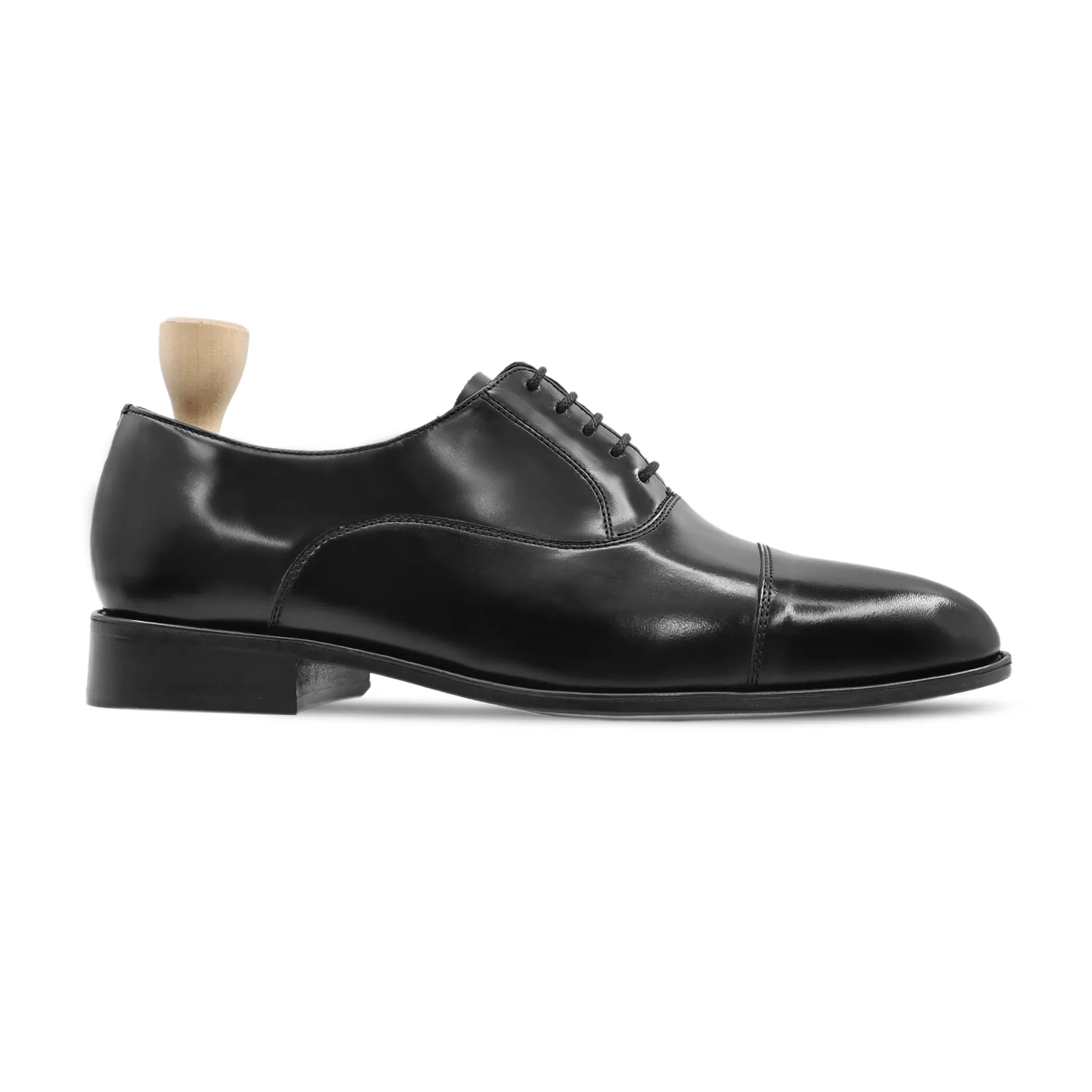 Hillerod - Men's Black Box Leather High Shine Oxford Shoe