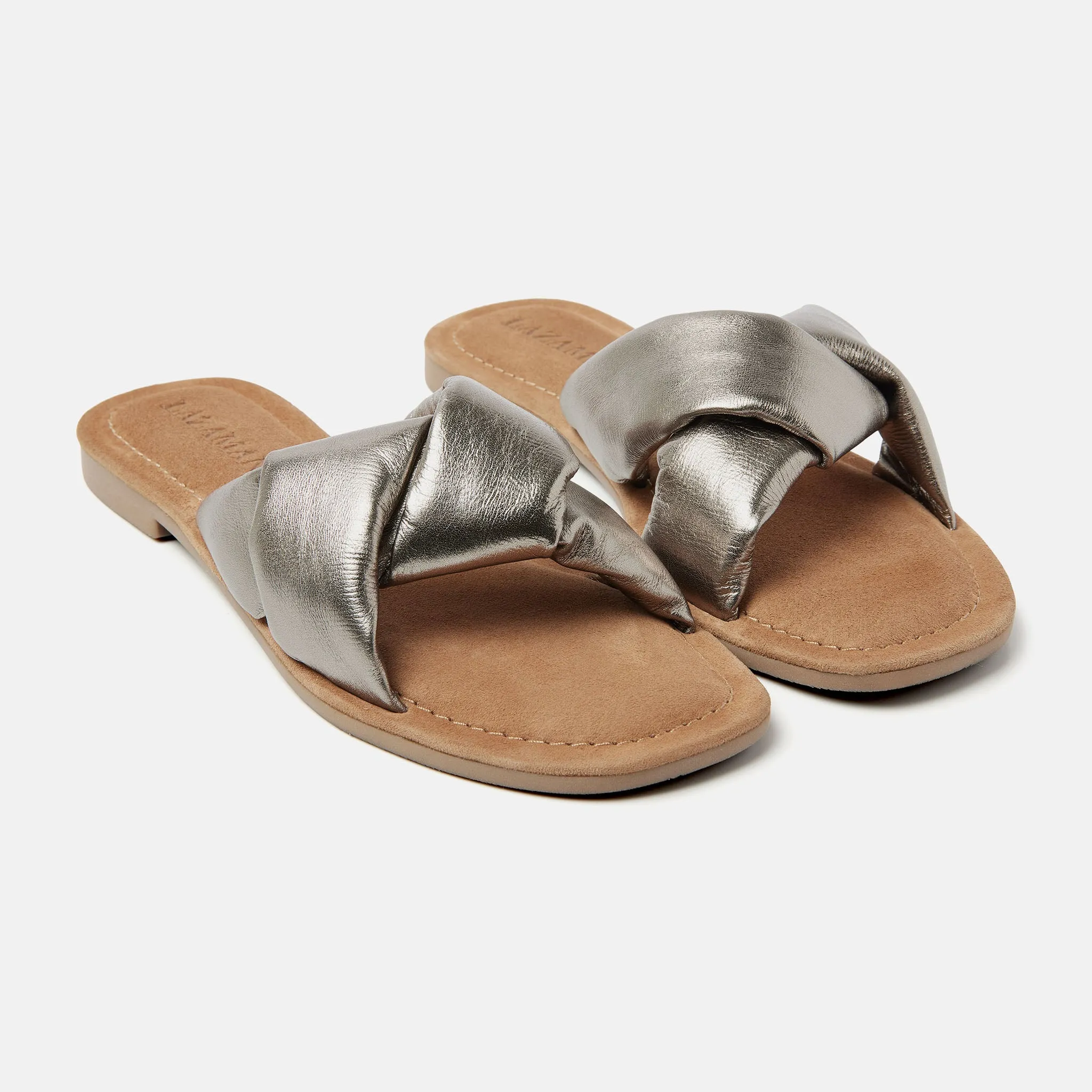 Kai Leren Dames Slippers Pewter