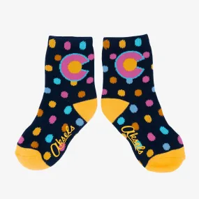 Kids Dots Colorado Flag Socks