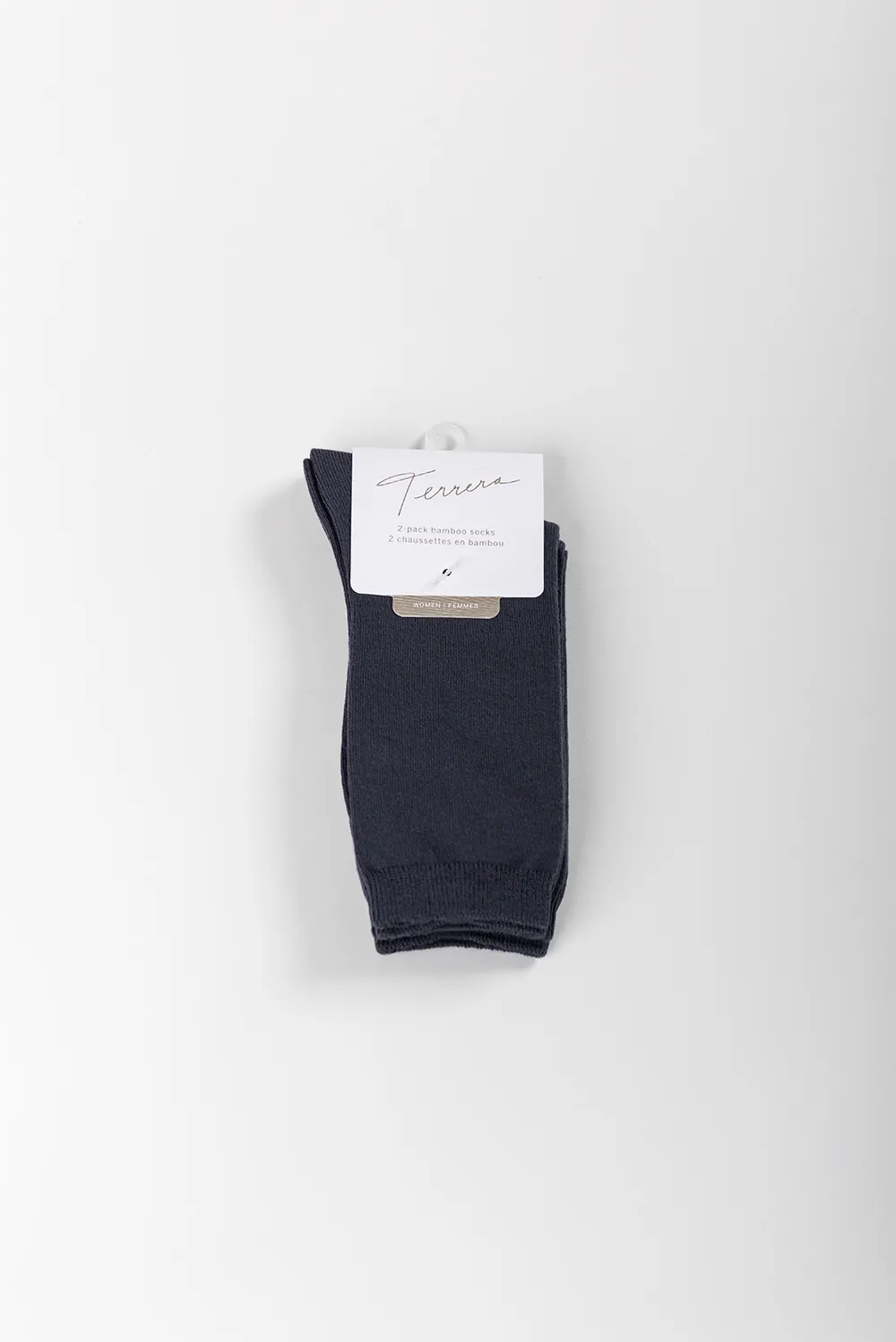 Ladies' 2-Pack Crew Length Bamboo Socks - Grey