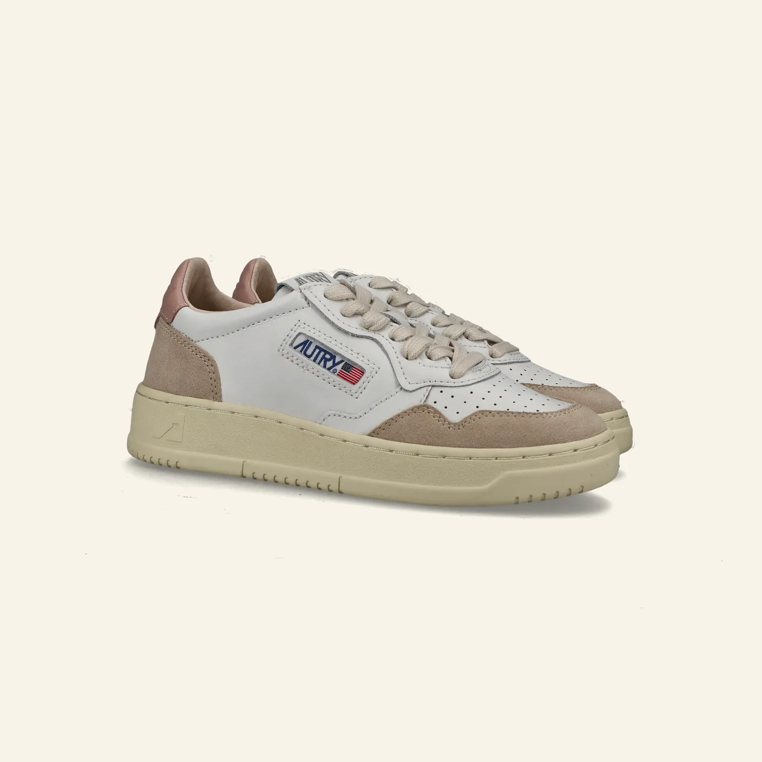 LOW SNEAKER 80's  LS37 | Suede White / Powder